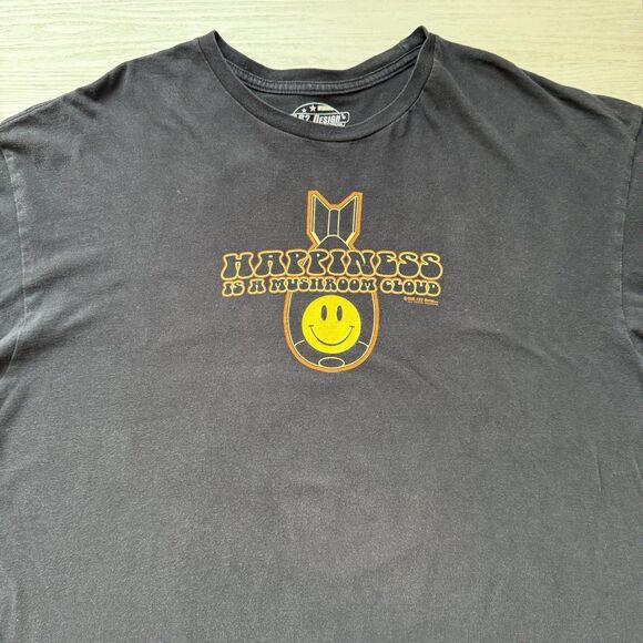 VTG 7.62 Design Black T-Shirt XL Happiness is a Mushroom Cloud War Shirt Bomb - Picture 3 of 11